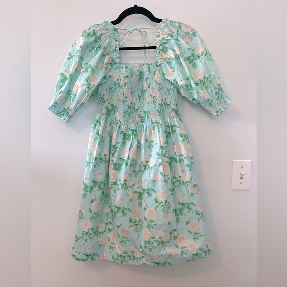 NWT Hill House Athena Nap Mini Dress in Blue w/Pink & Green Floral - Small - Picture 6 of 11